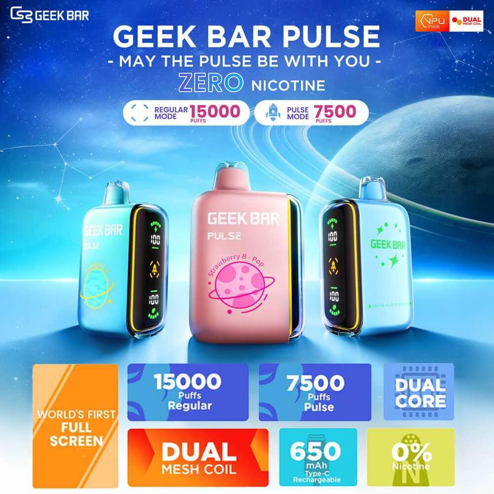 Geek-BAr-15000口-小火箭.webp GEEK BAR|Geek Bar Pulse 小火箭15000口拋棄式電子煙|16mL大容量 雙網狀線圈 智慧雙模式|台灣現貨:圖片 1
