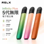 RELX｜RELX 悅刻5代無限/幻影電子煙主機｜380mAh 4段潮汐LED電量顯示｜Type-C快充 6色可選 相容4/5/6代煙彈｜產品規格
